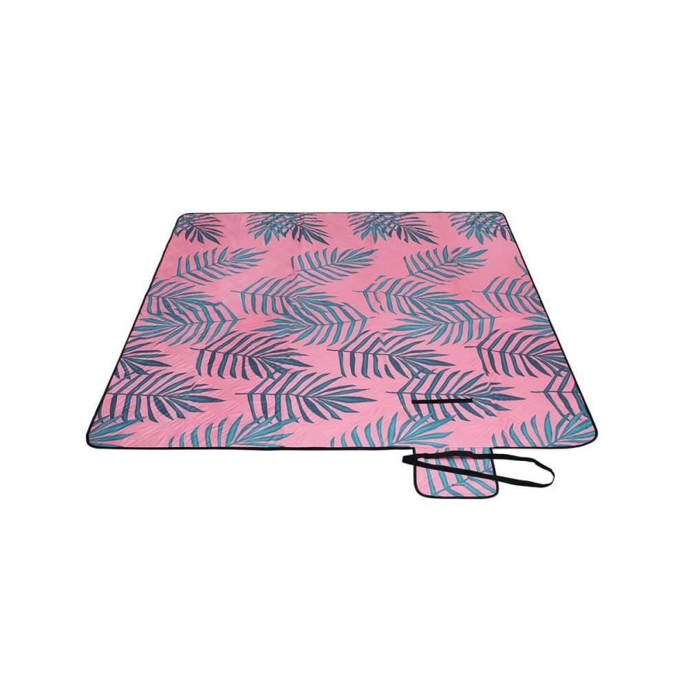 Manta de picnic 200x200 cm diseño de helecho y rosa