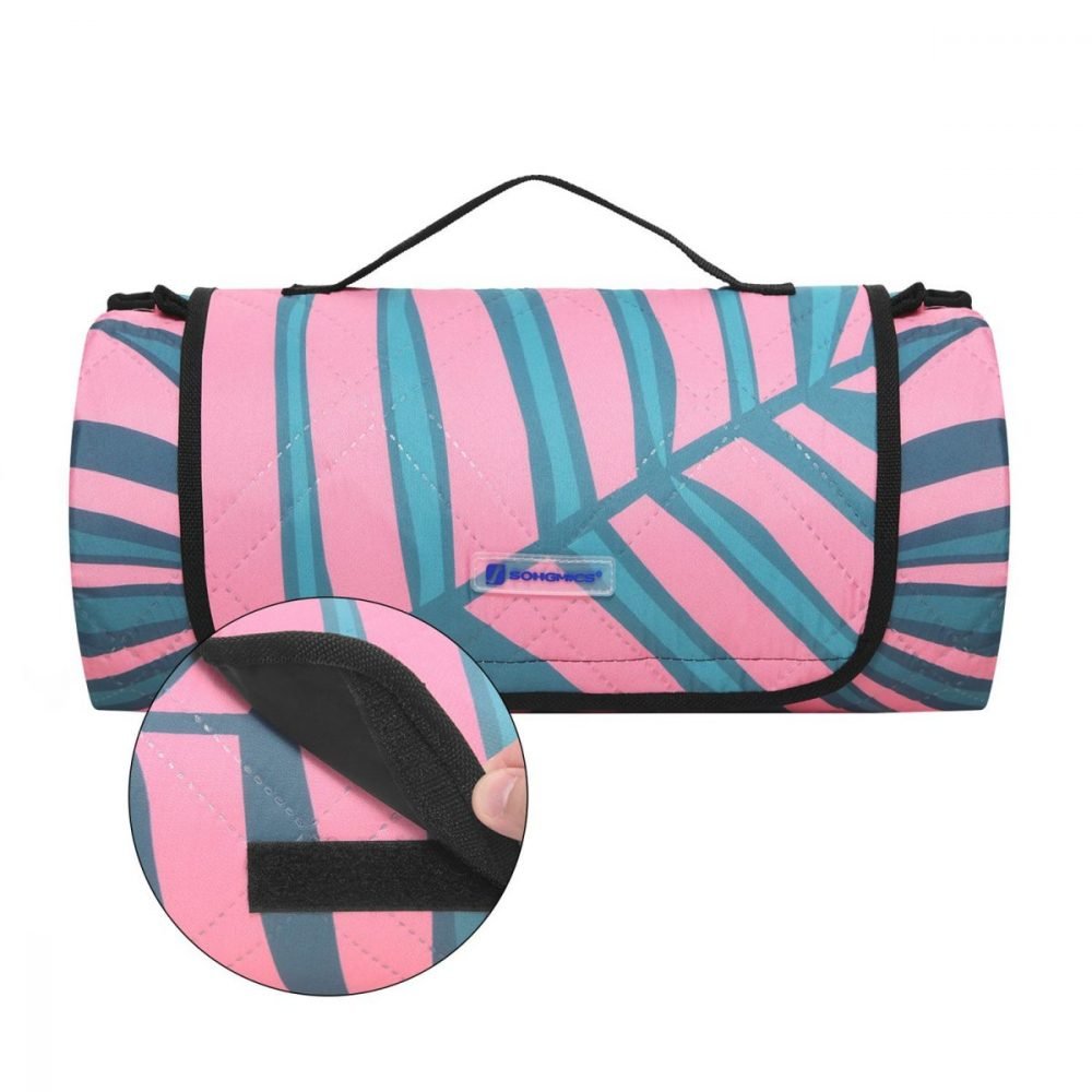 Manta de picnic 200x200 cm diseño de helecho y rosa - Imagen 5