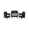 Conjunto de muebles de jardín ratán negro y topo