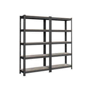 Juego 2 estanterías 5 niveles 30x75x150 cm madera