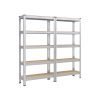 Juego de 2 estanterías pesadas de 5 niveles 30x75x150 cm plata