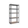 Estantería pesada de 5 niveles 30x75x150 cm gris y natural