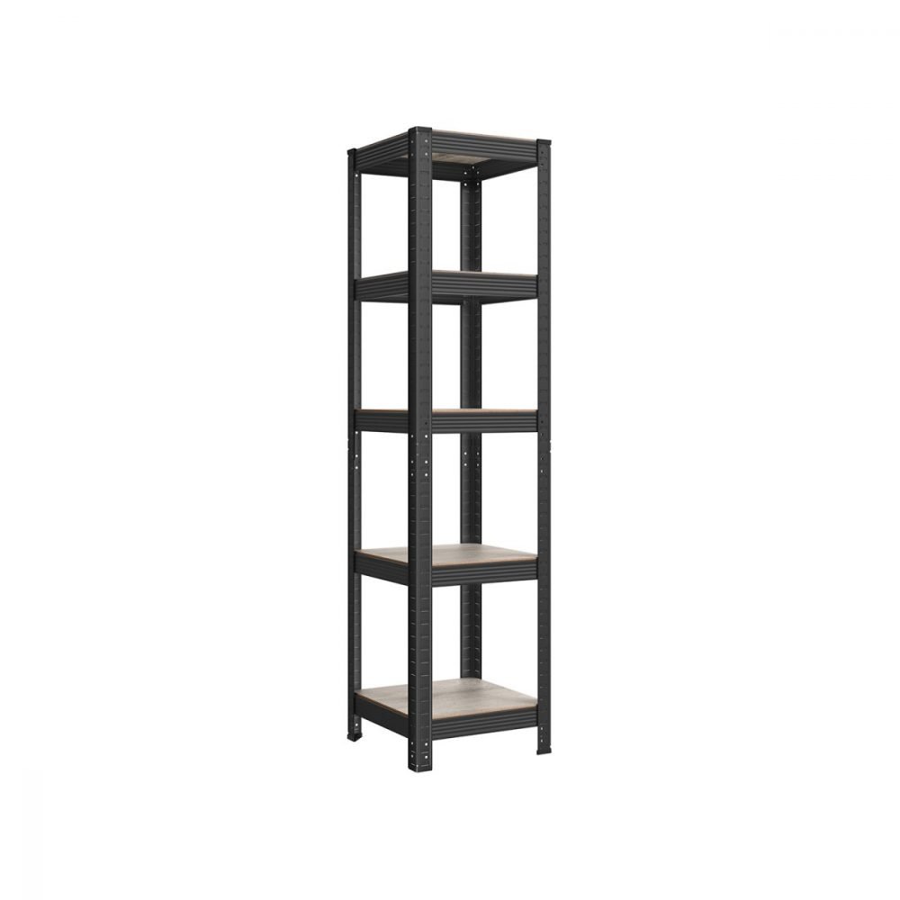 Estantería de 5 niveles 37x37x150 cm greige y negro