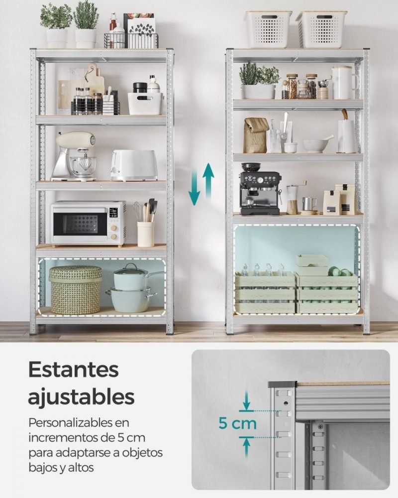 Estantería de almacenaje 5 niveles 180x90x40 cm, 875 kg - Imagen 4