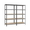 Juego 2 estanterías pesadas 5 niveles 60x120x200 gris brumoso