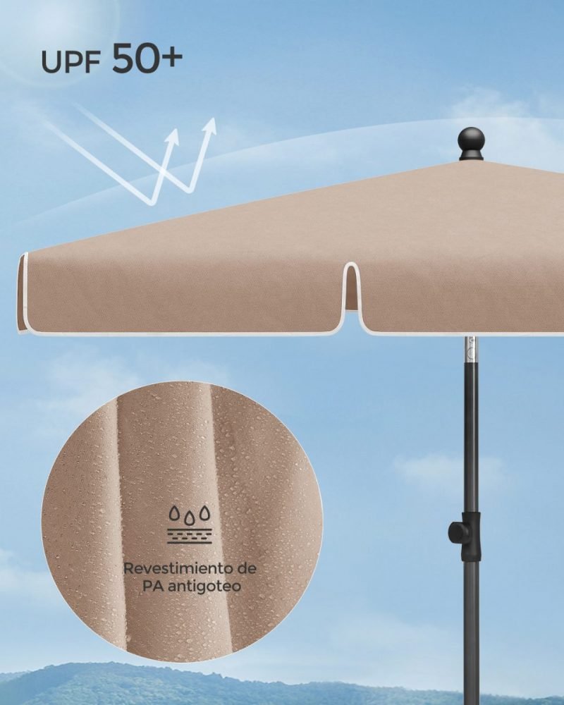 Sombrilla terraza 230x150 cm inclinación altura ajustable - Imagen 4