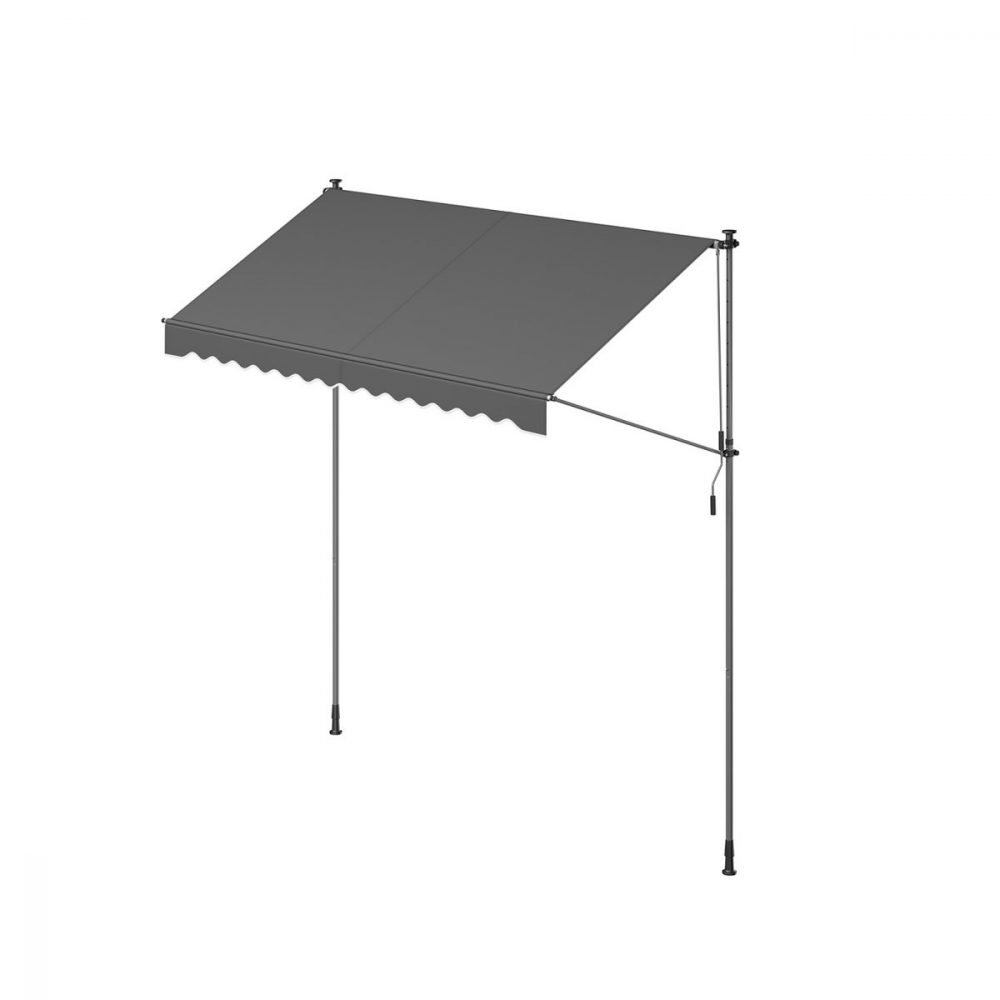 Toldo manual regulable en altura 300x120 cm gris antracita