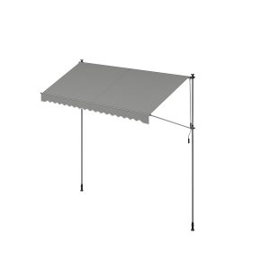 Toldo manual regulable en altura 350x120 cm gris
