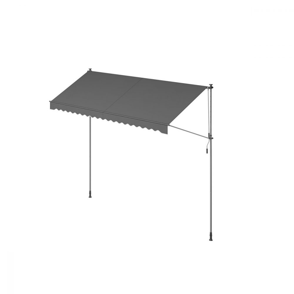 Toldo manual regulable en altura 400x120 cm gris antracita