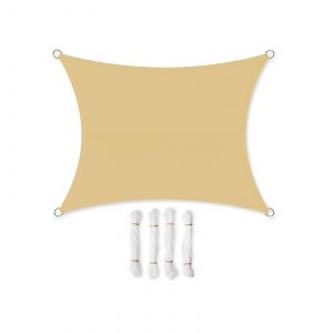 Vela de sombra 3x4 m, protección solar, arena