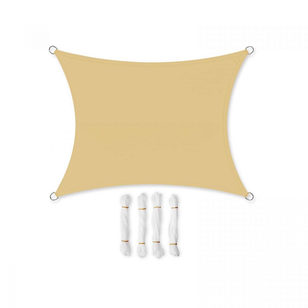 Vela de sombra 3x4 m, protección solar, arena