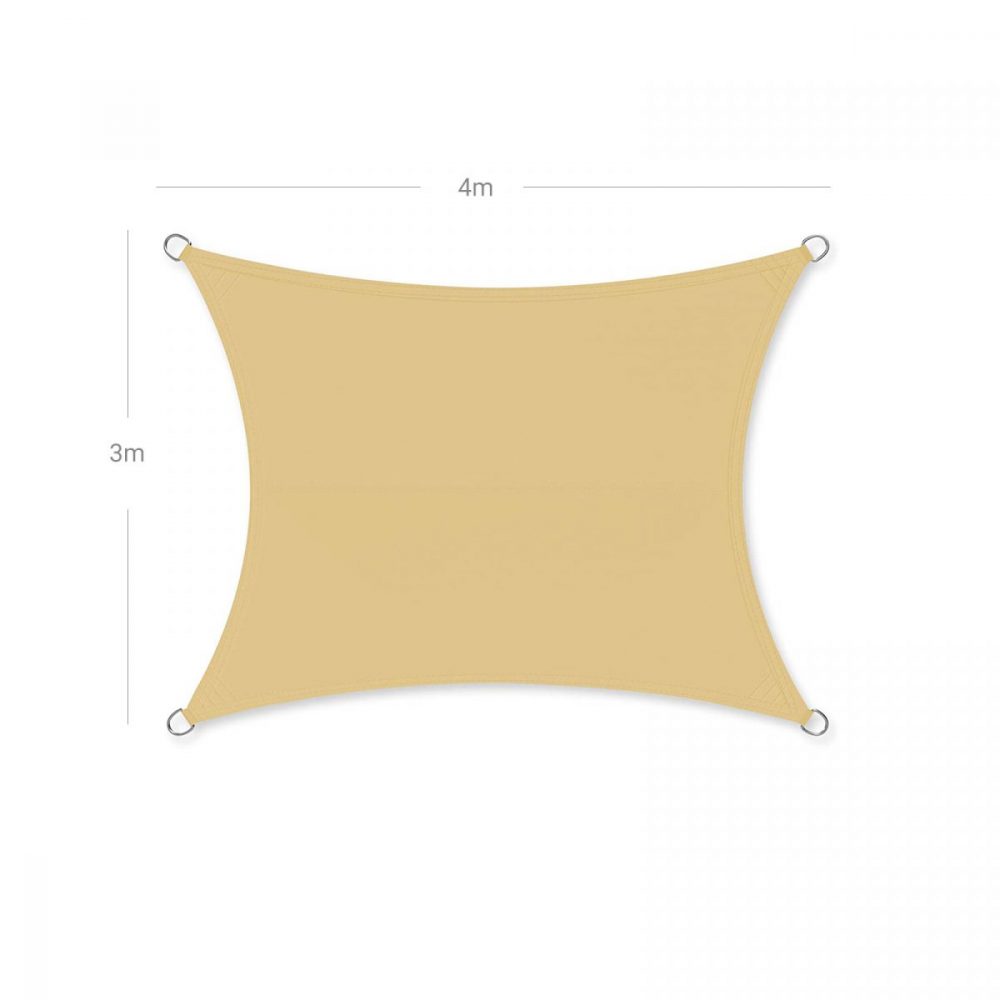 Vela de sombra 3x4 m, protección solar, arena - Imagen 6