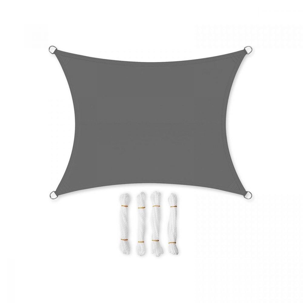 Vela de sombra 3x4 m protección solar gris antracita