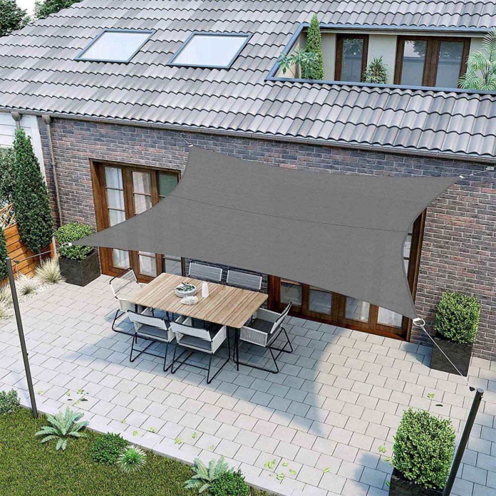 Vela de sombra 3x4 m protección solar gris antracita - Imagen 2