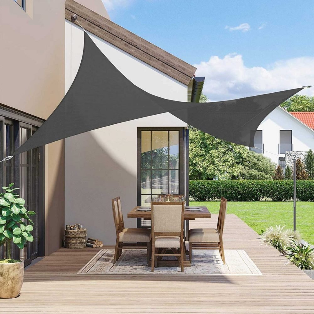 Vela de sombra 3x4 m protección solar gris antracita - Imagen 3