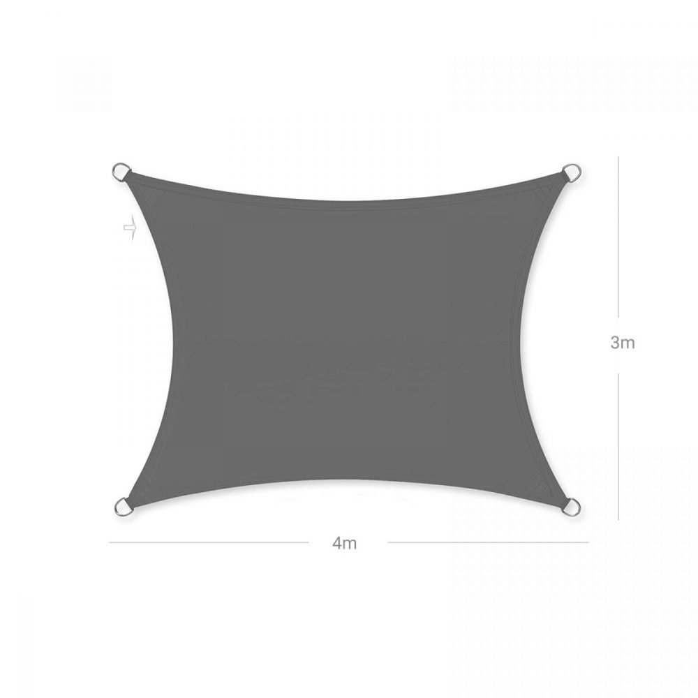 Vela de sombra 3x4 m protección solar gris antracita - Imagen 7