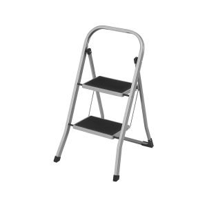 Escalera plegable con 2 peldaños gris paloma