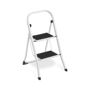 Escalera plegable con 2 peldaños blanco simple