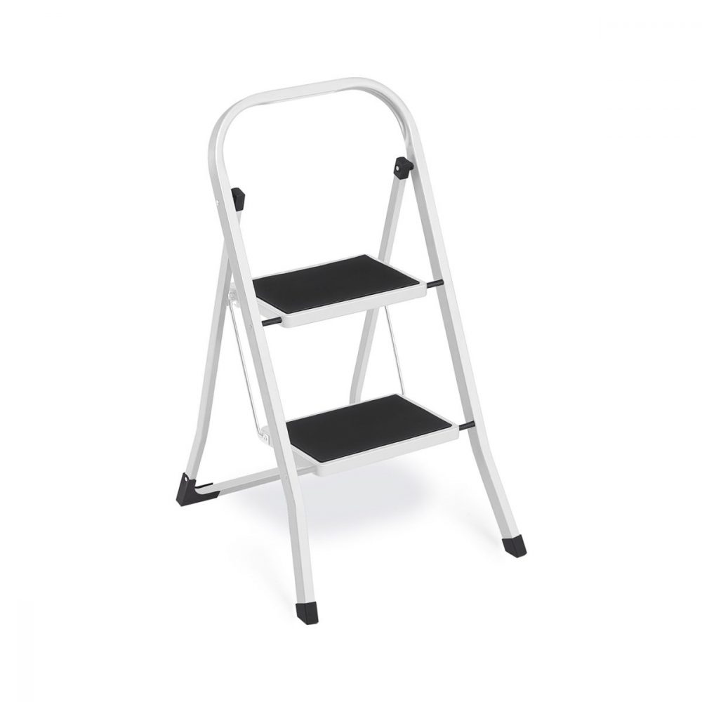 Escalera plegable con 2 peldaños blanco simple