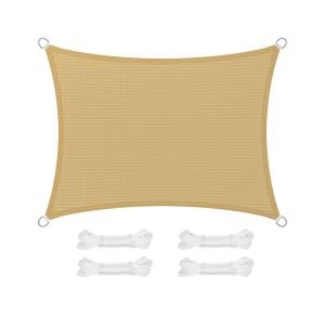 Toldo vela parasol 3x4 m, hdpe, gris claro