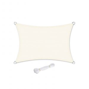 Toldo parasol hdpe 3x4 m resistente uv gris claro