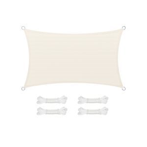 Vela de sombra 3x5 m, hdpe protección solar, beige