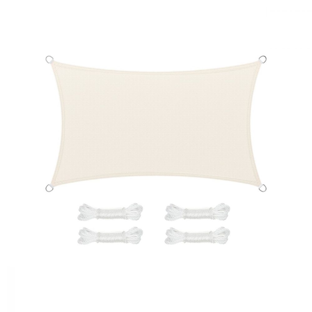 Vela de sombra 3x5 m, hdpe protección solar, beige