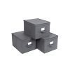 Set de 3 cajas de almacenaje de tela, 40x30x25 cm, gris