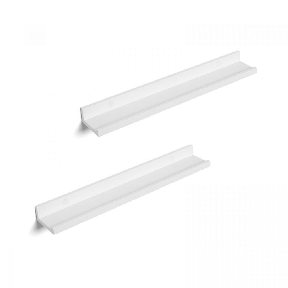 Juego de 2 estantes flotantes, 60x10 cm, blanco