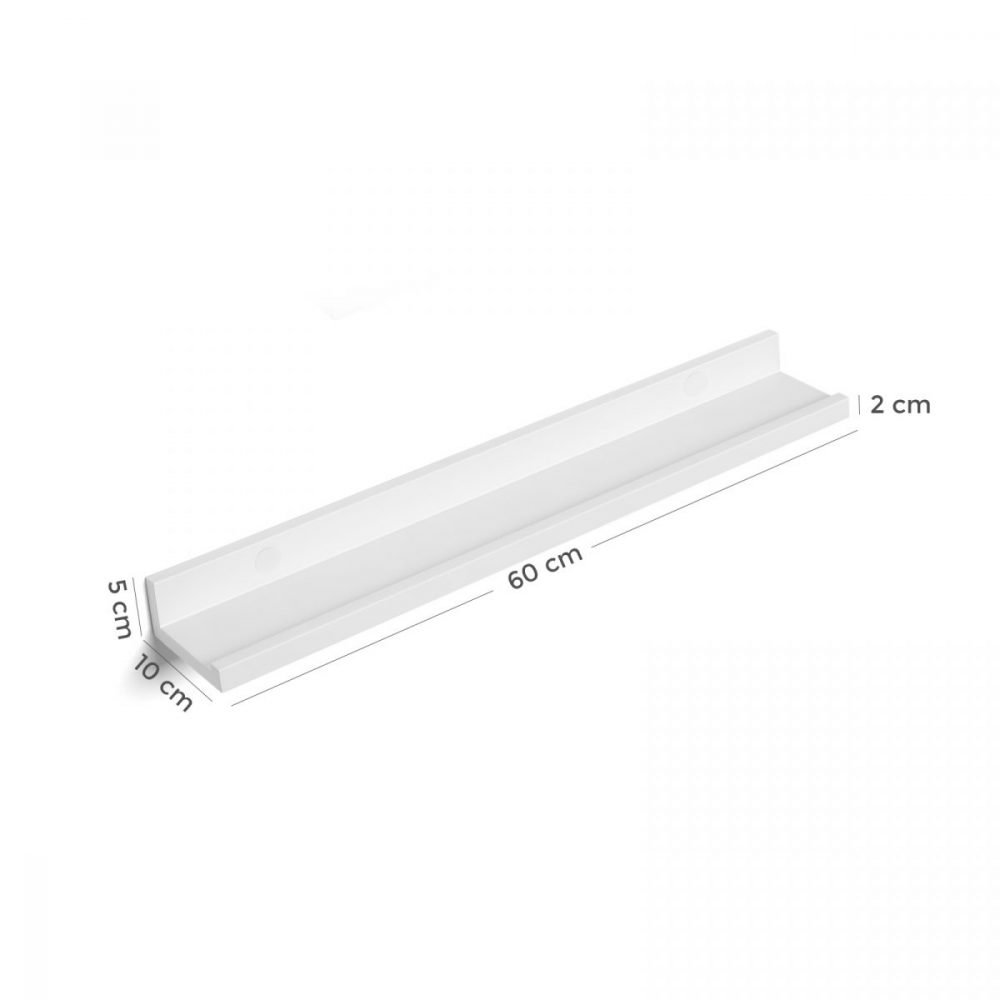 Juego de 2 estantes flotantes, 60x10 cm, blanco - Imagen 7