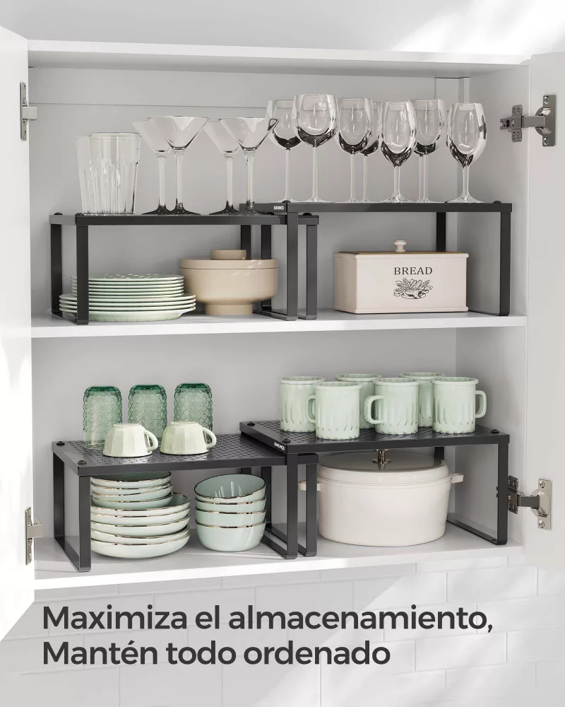 Especiero Organizador para Armarios Juego de 4 Negro Tinta - Imagen 2