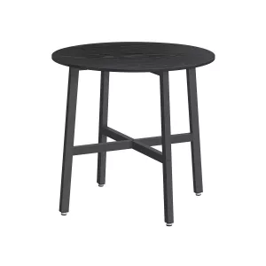 Mesa de Comedor 80 x 75 cm Negro Ébano y Negro Tinta
