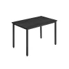 Mesa de Comedor 70 x 110 x 77 cm Negro Ébano y Negro Mate