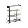 Estantería de Cocina con 2 Cestas de Malla Greige Mélange y Negro Tinta