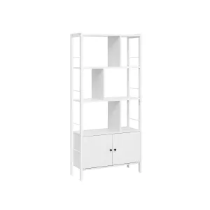 Librería Estantería de Almacenamiento de 4 Niveles Blanco Arce y Blanco Nube