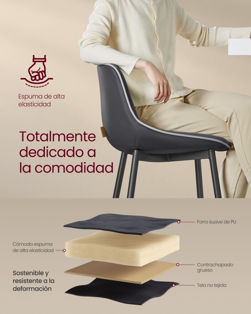 Juego de 2 taburetes de bar 62 cm de altura - Imagen 6