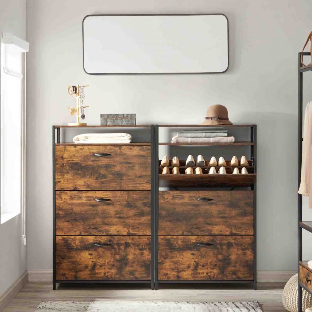 Mueble zapatero 3 compartimentos 80x30x130 cm - Imagen 2