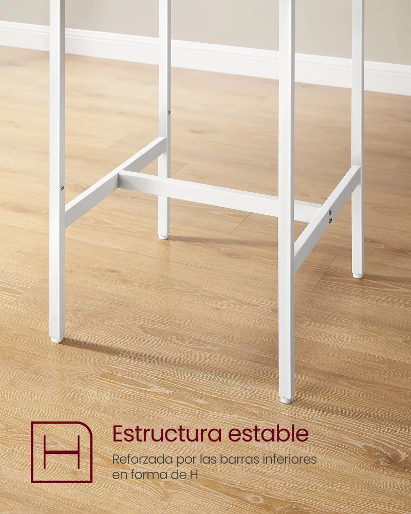 Mesa de Bar con Taburetes Roble Dorado y Blanco Nube - Imagen 5