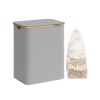 Cesto de ropa sucia con tapa 130 l 52x38,5x70,5 cm gris paloma