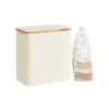 Cesto de ropa sucia con tapa 150 l 60 x 38,5 x 70,5 cm blanco crema