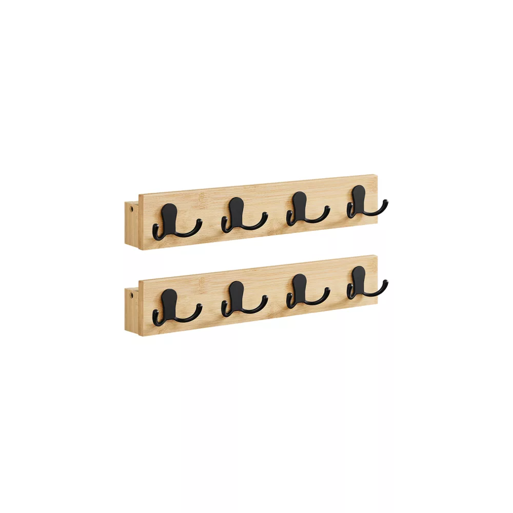 Juego de 2 Perchero de Pared Beige Natural