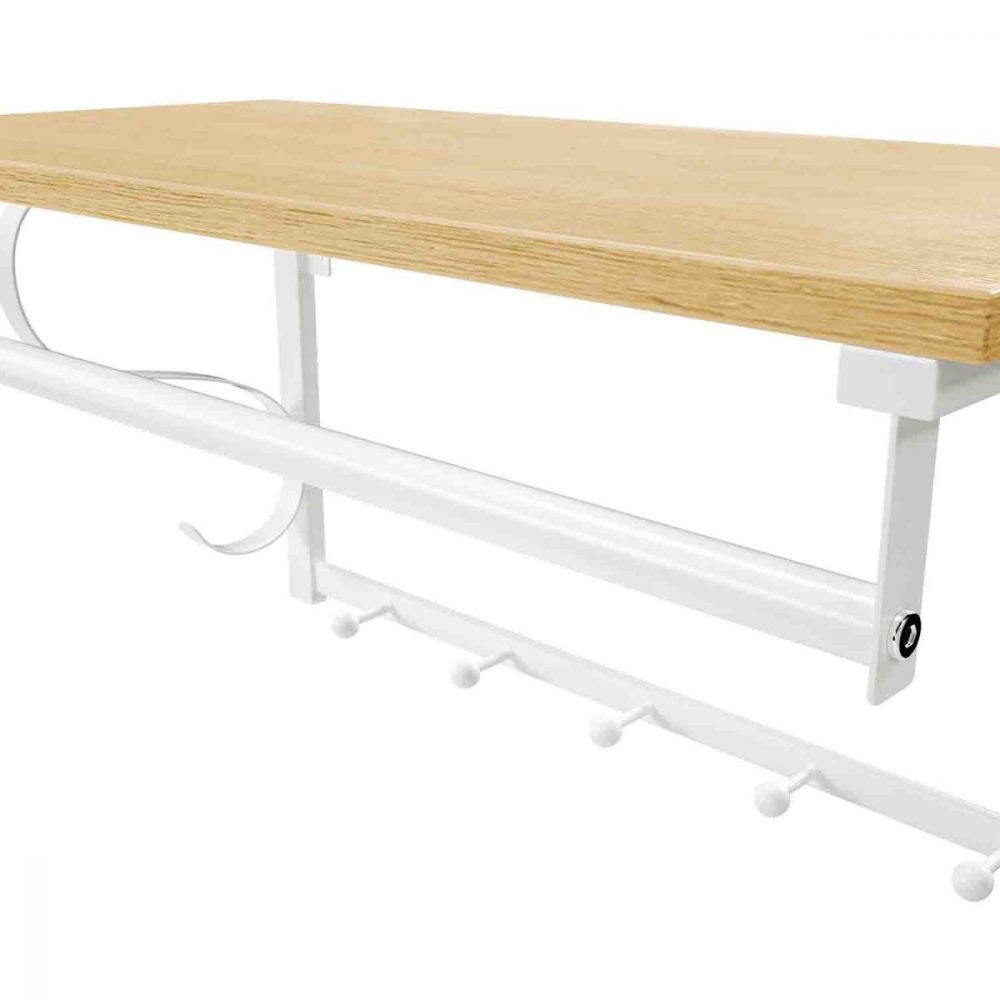 Perchero de pared con estante, estilo industrial - Imagen 5