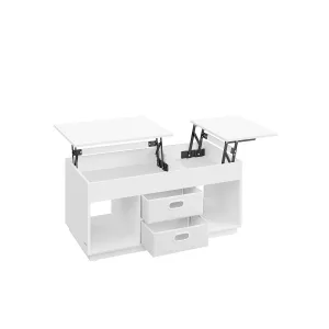 Mesa de Centro con Tablero Elevable Blanco Nieve