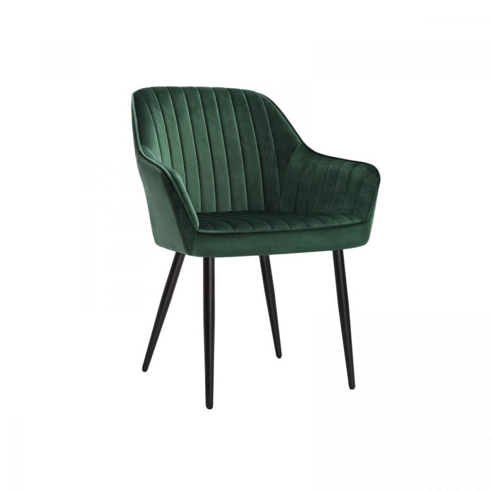 Silla de comedor tapizada con reposabrazos
