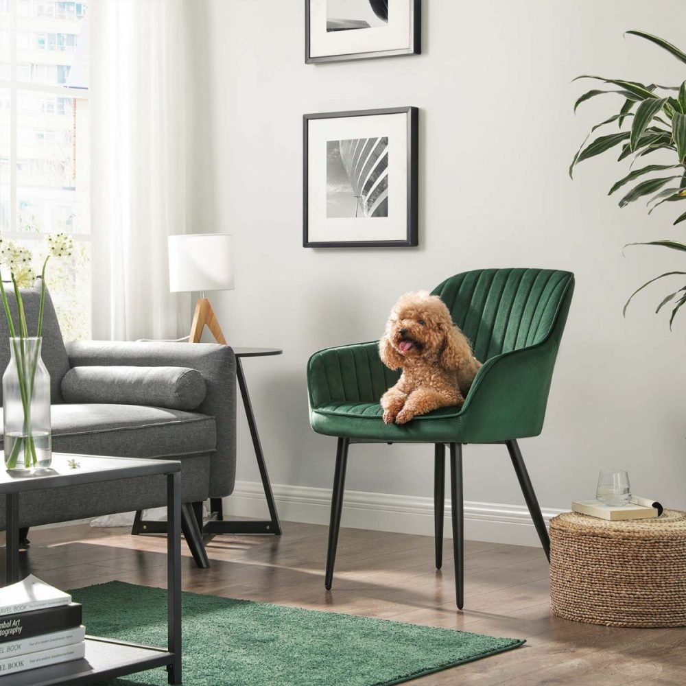 Silla de comedor tapizada con reposabrazos - Imagen 3