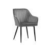 Silla de comedor tapizada con reposabrazos, gris