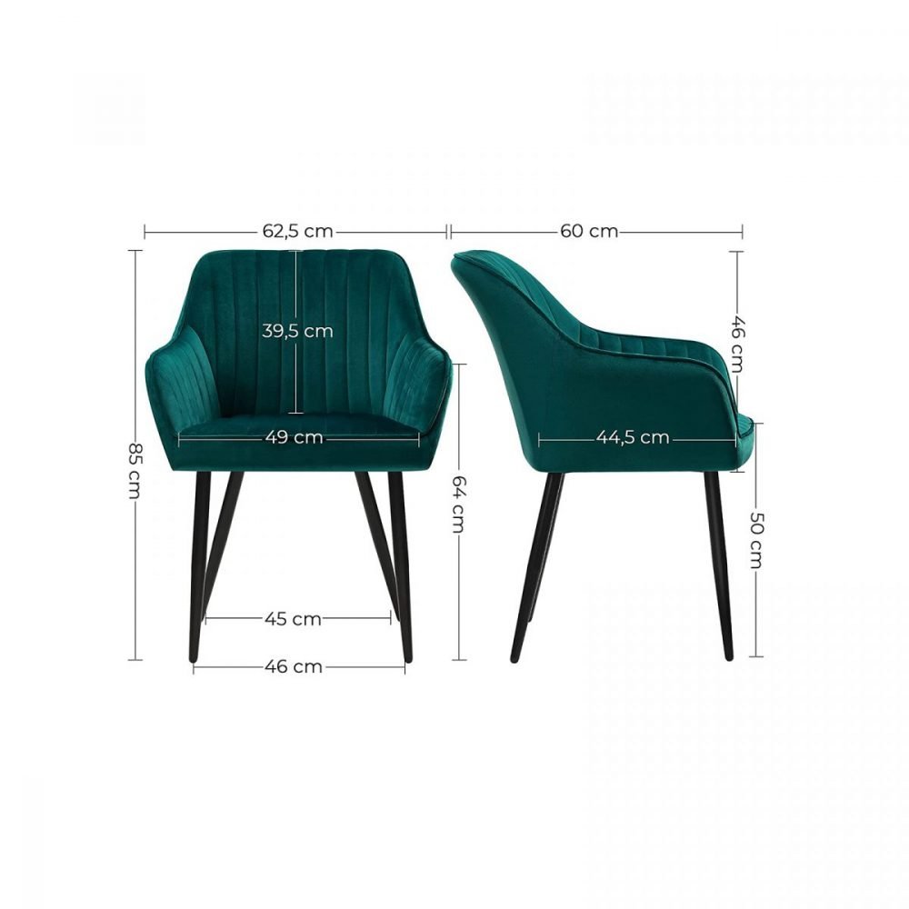 Silla de comedor tapizada con reposabrazos, 49 cm ancho, gris - Imagen 7