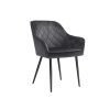 Silla de comedor tapizada con reposabrazos gris