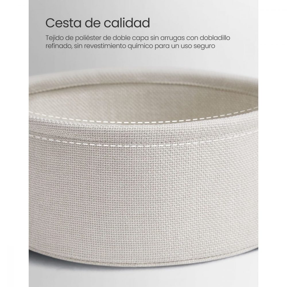 Mesa auxiliar redonda gris cemento y blanco nube - Imagen 4