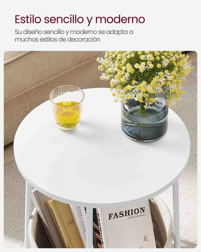 Mesa lateral redonda con tomas de corriente - Imagen 4